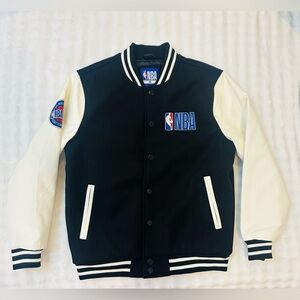 NBA Black and Cream Varsity Jacket